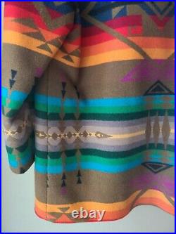 VTG Pendleton High Grade Western Wear Mens Aztec Wool Jacket Size 46 XL Sherpa