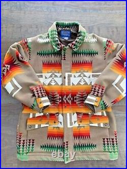 VTG Pendleton High Grade Western Wear Mens Aztec Wool Jacket Size Large Harding