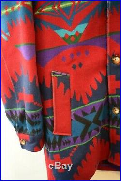 VTG Pendleton High Grade Western Wear Mens Jacket Aztec Indian 42 Red