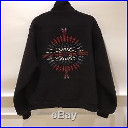 VTG Pendleton High Grade Western Wear Wool Aztec Black Bear Zip Jacket Large