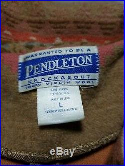 VTG Pendleton Knockabout Western Wear Tribal Aztec Wool Jacket Blanket Coat (L)