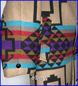 VTG Pendleton Western Wear Aztec Wool Blanket Sherpa Coat Jacket Mens 42