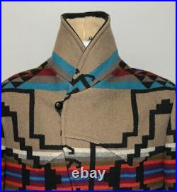 VTG Pendleton Western Wear Aztec Wool Blanket Sherpa Coat Jacket Mens 42