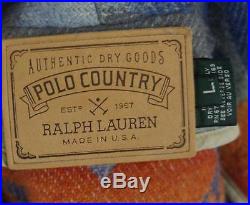 VTG Polo Country Ralph Lauren Indian Aztec Navajo Western Wool Concho Jacket L