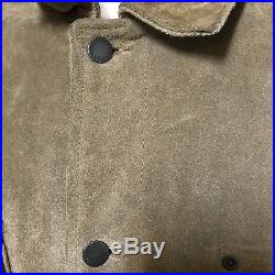 VTG Polo Ralph Lauren Suede Leather Jacket Button Front Western Coat Sport XL