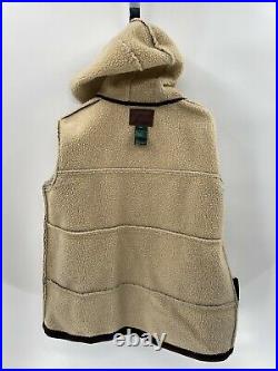 VTG Ralph Lauren Cognac Brown Faux Suede Shearling Jacket Coat Women's Sz L P