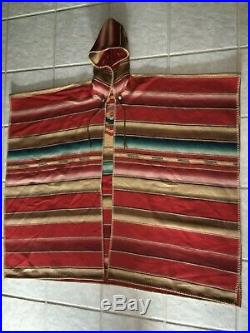 VTG Ralph Lauren Southwestern Indian Blanket Serape Poncho Wool Blend Unisex