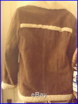 VTG Schott Bros. Leather Rancher Jacket Coat Suede Sherpa Warm Western Size 40