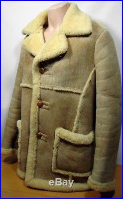 VTG Schott Sheepskin Shearling Rancher Western Marlboro Man Coat Jacket USA 46