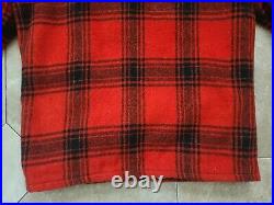 VTG Sears Western Outdoor Wear Heavy Wool Red Plaid Lumberjack Coat L XL