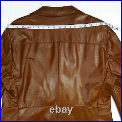 VTG The Leather Shop Sears Mens Brown Button Down Leather Jacket Size 40 Large