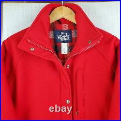 VTG WOOLRICH Medium 100% Virgin Wool USA Made Red Insulate Mackinaw Field Jacket