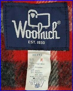 VTG WOOLRICH Medium 100% Virgin Wool USA Made Red Insulate Mackinaw Field Jacket