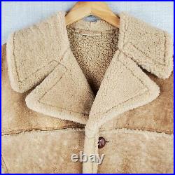 VTG WOOLRICH Size 42 Large California Lamb Suede Shearling Ranch Western Jacket