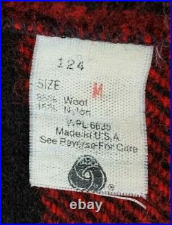 VTG WOOLRICH Size Medium USA Made Mens Wool Zip Front Plaid Mackinaw Jacket Coat
