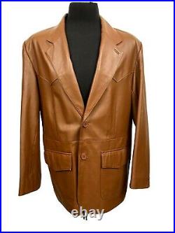 VTG Western Leather Sport Coat Cowboy Jacket Size 44 Buttery Soft LA Leather