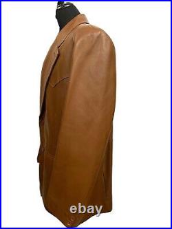 VTG Western Leather Sport Coat Cowboy Jacket Size 44 Buttery Soft LA Leather