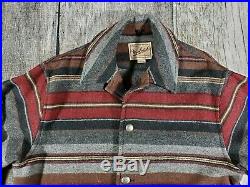 VTG Woolrich Mens Size L Aztec Southwestern Blanket Wool Jacket Coat USA Made