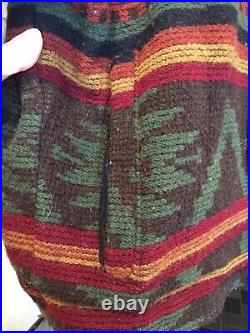 VTG Woolrich Southwest Wool Blanket Coat M Med Western USA Native American Style