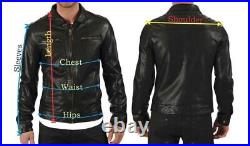 Vest Coat Jacket Men Real Lambskin 100% Western Black Leather Waistcoat Button