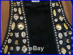 Vintage 100% Leather Black Vest Western Fashion of California XS/Small Selena