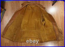 Vintage 1940s Half Belt Jacket Leather Western Workwear Buckle Back 40s Coat S