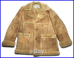 Vintage 1970s Schott Western Rancher Sheepskin Shearling Jacket Coat Size 40