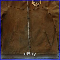 Vintage 50s Levis Big E Shorthorn Suede Lined Jacket Western Wear Leather