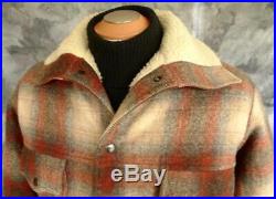 Vintage 70s PENDLETON High Grade WESTERN WEAR WOOL BLANKET Coat JACKET SHERPA