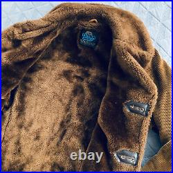 Vintage 70s Put-On Shop Corduroy Faux Fur Lined Western Winter Coat Jacket