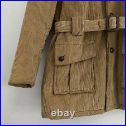 Vintage 70s Western Corduroy Shearling Belted Coat Jacket Mens Large