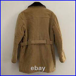 Vintage 70s Western Corduroy Shearling Belted Coat Jacket Mens Large