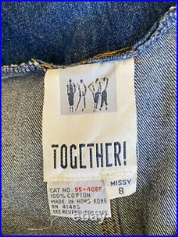 Vintage 80s 90s Denim Jean Duster Trench Jacket Coat Work Chore Heavyweight