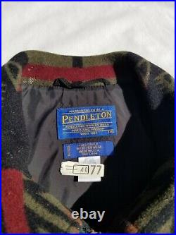 Vintage 90s Pendleton Aztec High Grade Western Wear Wool Zip Bomber Jacket Sz M