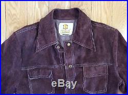 Vintage Berman's Brown Suede Leather Men's Western Pioneer Ranching Coat Size 40
