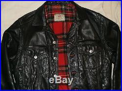 Vintage Black leather Levi's Black Tab trucker/western jacket, size 40-42/M