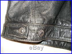Vintage Black leather Levi's Black Tab trucker/western jacket, size 40-42/M