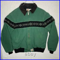 Vintage Carhartt Jacket Adult Large Coat Green Aztec Western USA Made