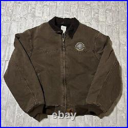 Vintage Carhartt Santa Fe Jacket Men's Size XXL Brown Quilt Lined J14 CHT AU2