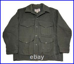 Vintage Filson Garment 100% Virgin Wool Jacket Coat Green Distressed XL 44 Rare