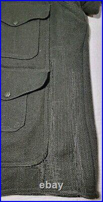 Vintage Filson Garment 100% Virgin Wool Jacket Coat Green Distressed XL 44 Rare