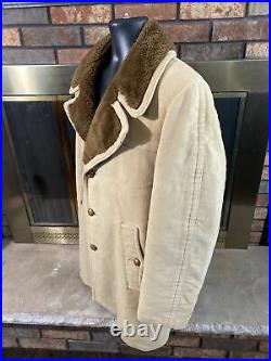 Vintage Great Western Suede Sherpa Lined Coat Jacket Rancher Mens 40 Minneapolis