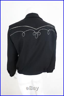 Vintage H Bar C Ranchwear Black Embroidered Western Jacket Country Rockabilly L