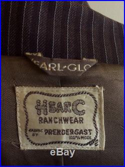 Vintage H Bar C Ranchwear Jacket 1940-50s Western Rockabilly Gabardine Wool Coat