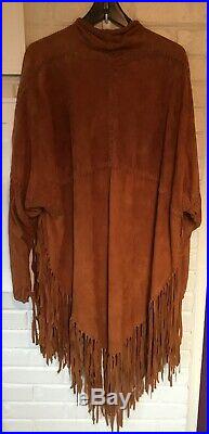 Vintage Handmade Western Native American Boho Hippie Fringe Jacket/Coat Suede