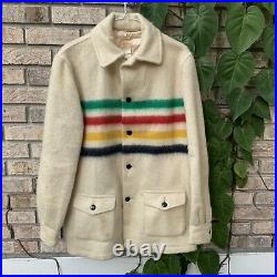 Vintage Hudson Bay Co. Laine Wool Blanket 4 Stripes Jacket Coat Canada