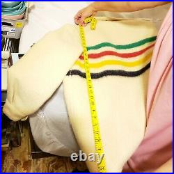Vintage Hudson Bay Co. Laine Wool Blanket 4 Stripes Womens Jacket Coat Canada