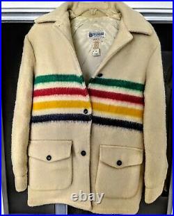 Vintage Hudson Bay Co. Wool Blanket 4 Stripes Jacket Coat Women's