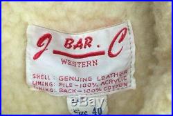 Vintage J BAR S Sherpa Lined WESTERN Suede Leather RANCHER JACKET Mens 40