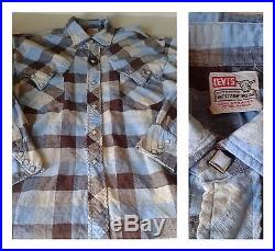 Vintage LEVIS Western Wear Shirt 1930's-1960's/Size Small /STRAUSS/Short Horn